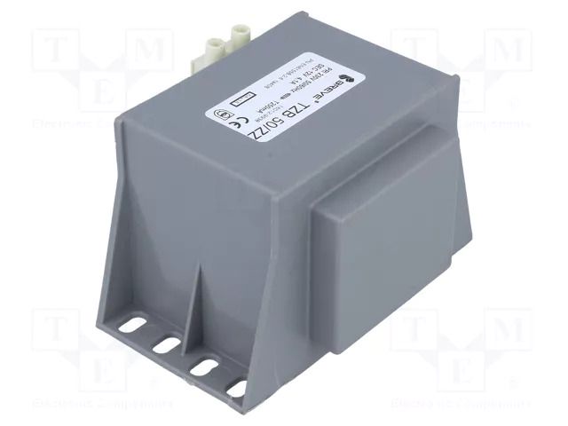 Transformer: encapsulated; 50VA; 230VAC; 12V; screw type; IP00 BREVE TUFVASSONS TZB50/ZZ230/12V