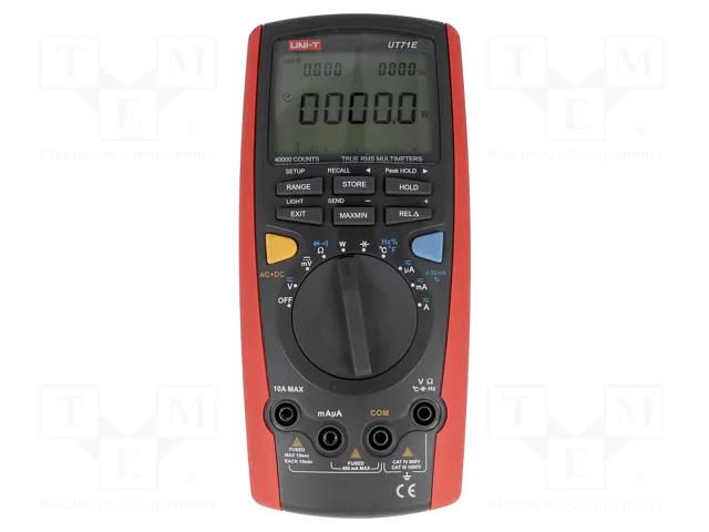 Digital multimeter; USB; LCD; (40000); Bargraph: 40segm.10x/s UNI-T UT71E