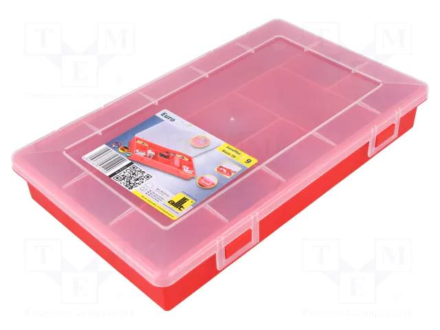 Container: collective; with partitions; polypropylene; red ALLIT AG W-457210