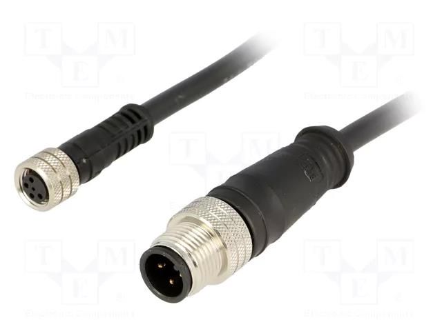 Cable: for sensors/automation; M12 male,M8 female; PIN: 4; 3m MOLEX MX-120087-8074