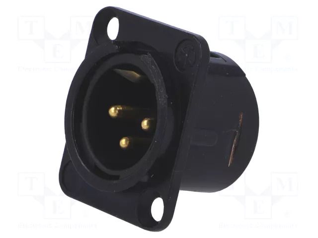 Connector: XLR; socket; male; PIN: 3; soldering; black; 16A; 2.5mm2 NEUTRIK NTR-NC3MDL1B