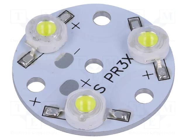 LED; white; 3.5W; 300lm; 120°; No.of diodes: 3; 31.5x31.5mm; 12VDC OPTOSUPPLY OSPR3XW1