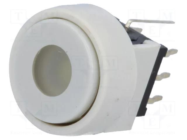 Switch: keypad; Pos: 2; DPDT; 0.1A/30VDC; white; LED; white; THT; 1.5N HIGHLY ELECTRIC PB6136FAL-5