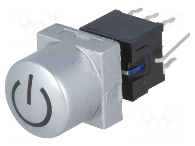 Switch: keypad; POWER; Pos: 2; DPDT; 0.1A/30VDC; silver; LED; THT HIGHLY ELECTRIC PB61302BL-14-101