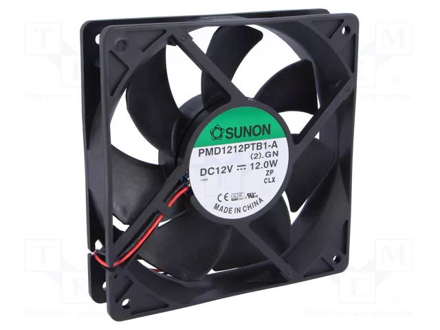 Fan: DC; axial; 12VDC; 120x120x25mm; 254.84m3/h; 54dBA; ball; 24AWG SUNON PMD1212PTB1A
