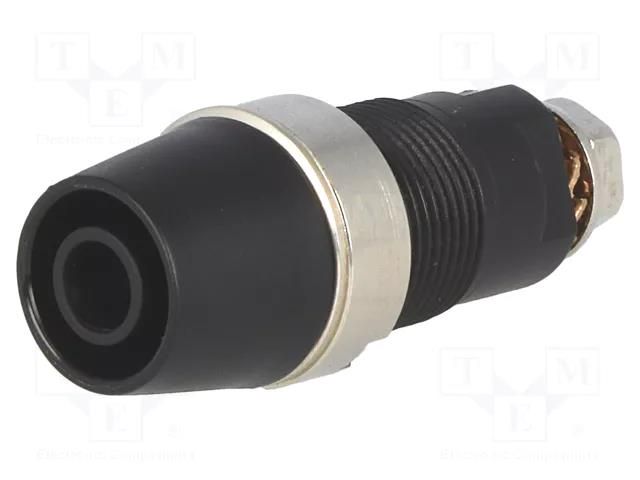 Connector: 4mm banana; socket; 32A; 1kV; black; nickel plated; 7mΩ SCHÜTZINGER SAB6922NI-SW