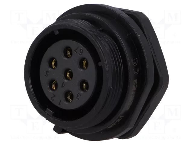 Socket; SP21; female; PIN: 7; IP68; 15A; soldering; 500V; 1.5mm2 WEIPU SP2112/S7