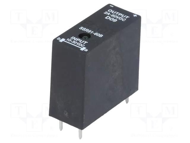 Relay: solid state; SPST-NO; Ucntrl: 10÷30VDC; 2A; max.60VDC; SSR9 ELCO SRL SSR-91-60B