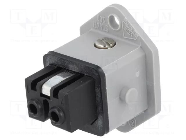 Connector: rectangular; ST; socket; female; PIN: 2; coded; tinned HIRSCHMANN STAKEI200