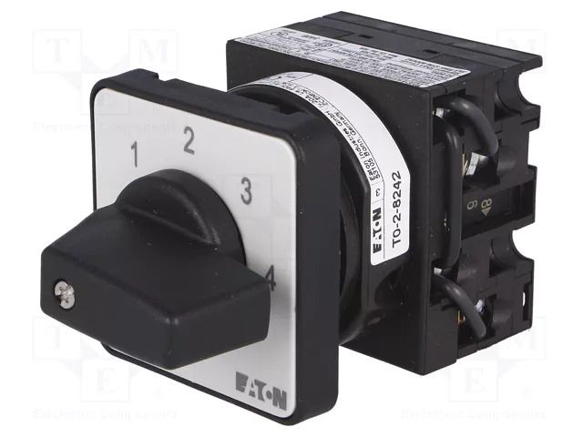 Switch: step cam switch; Stabl.pos: 5; 20A; 0-1-2-3-4; Poles: 1 EATON ELECTRIC T0-2-8242/E