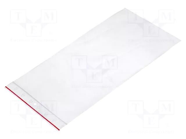 Self-seal bag; L: 300mm; Width: 150mm; Thick: 45um; polyetylene PLAST PL.TOR150X300