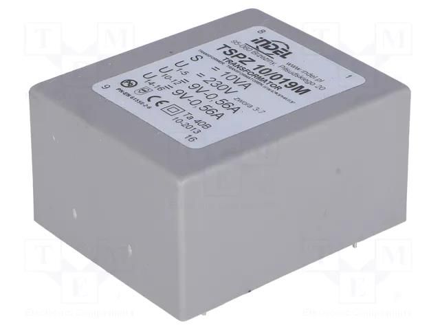 Transformer: encapsulated; 10VA; 230VAC; 9V; 9V; 550mA; 550mA; PCB INDEL TSPZ10/2X9V