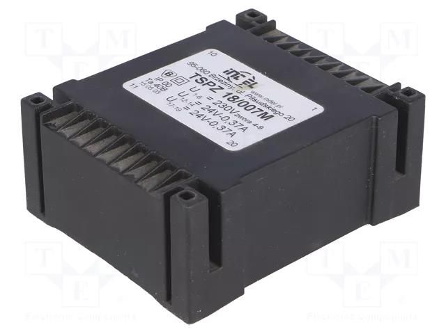 Transformer: encapsulated; 18VA; 230VAC; 24V; 24V; 370mA; 370mA; PCB INDEL TSPZ18/2X24V