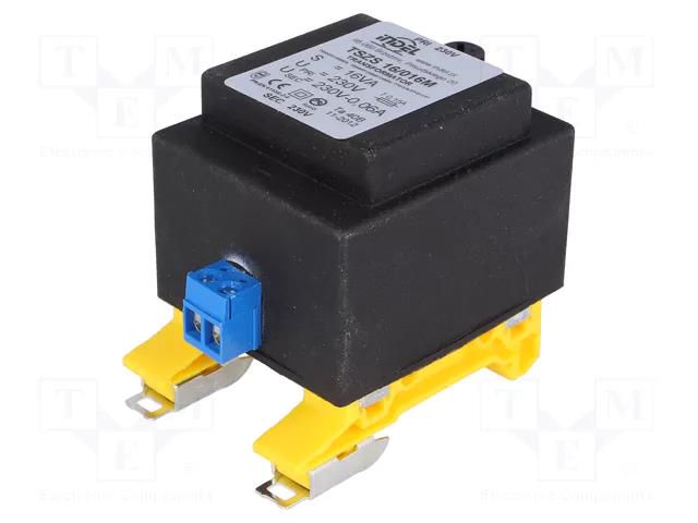 Transformer: encapsulated; 16VA; 230VAC; 230V; 70mA; IP00; A: 58mm INDEL TSZS16/230V