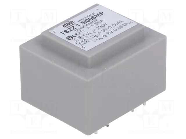 Transformer: encapsulated; 1.5VA; 230VAC; 9V; 9V; 83mA; 83mA; PCB INDEL TSZZ1.2/2X9V