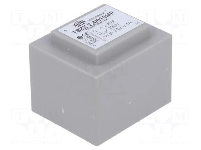 Transformer: encapsulated; 2.4VA; 230VAC; 24V; 100mA; PCB; IP00 INDEL TSZZ2.4/24V