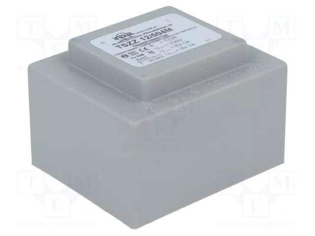 Transformer: encapsulated; 12VA; 230VAC; 6V; 6V; 1A; 1A; PCB; IP00 INDEL TSZZ10/2X6V