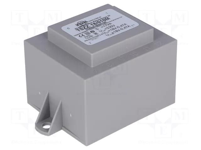 Transformer: encapsulated; 17VA; 230VAC; 18V; 18V; 470mA; 470mA; PCB INDEL TSZZ15/2X18V