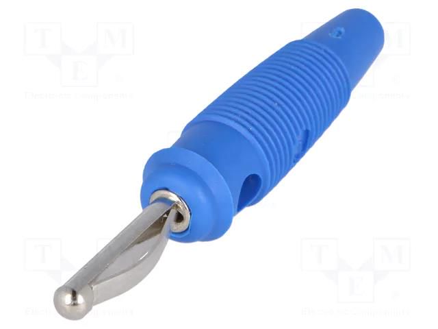 Connector: 4mm banana; plug; 16A; 60VDC; blue; 3mΩ; 1.5mm2; on cable HIRSCHMANN T&M VQ30BL