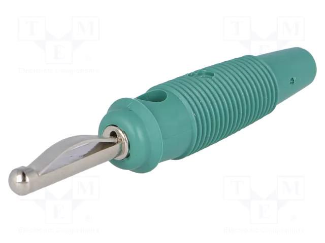 Connector: 4mm banana; plug; 16A; 60VDC; green; 3mΩ; 1.5mm2; VQ 30 HIRSCHMANN T&M VQ30GN