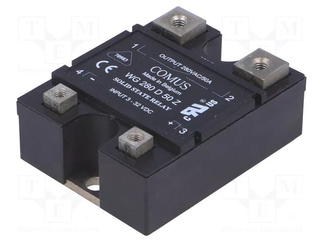 Relay: solid state; Ucntrl: 3÷32VDC; 50A; 24÷280VAC; WG280; 1-phase COMUS WG280-D50Z