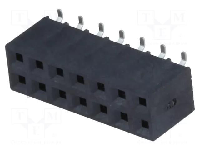 Connector: pin strips; socket; female; PIN: 14; vertical; SMT; 2x7 NINIGI ZL264-14DG
