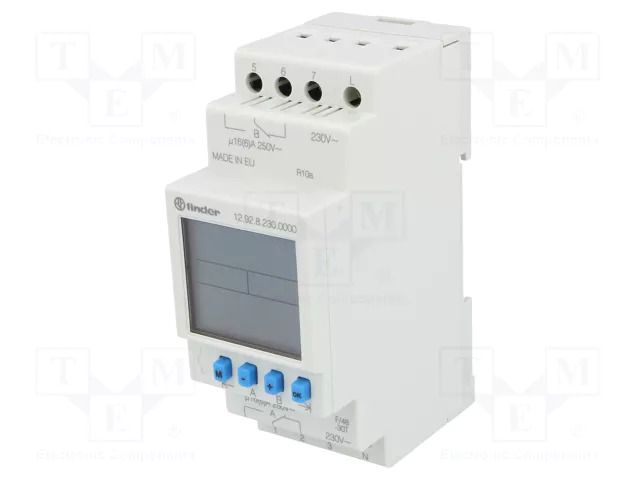 Programmable time switch; Range: 1min÷7days; DPDT; 110÷230VAC FINDER 12.92.8.230.0000