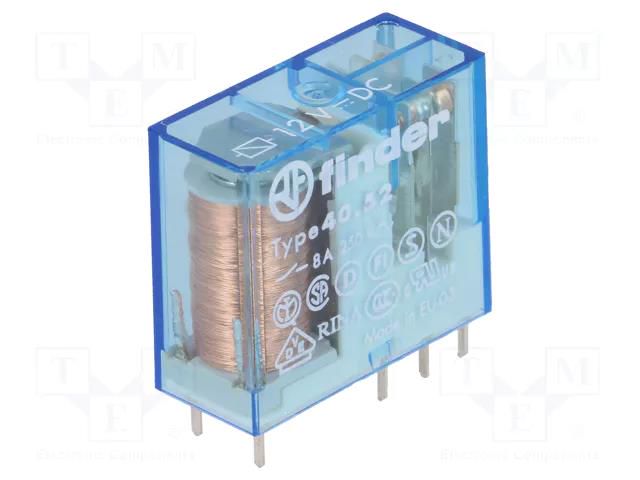 Relay: electromagnetic; DPDT; Ucoil: 12VDC; Icontacts max: 15A FINDER 40.52.9.012.000