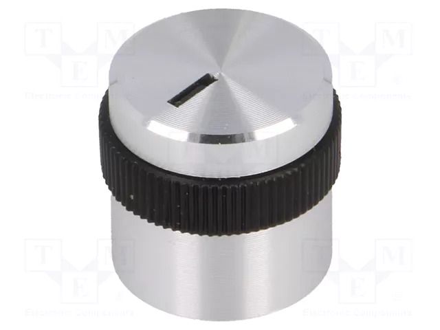 Knob; with pointer; aluminium,plastic; Øshaft: 6mm; Ø15.9x15.2mm OKW A1416469