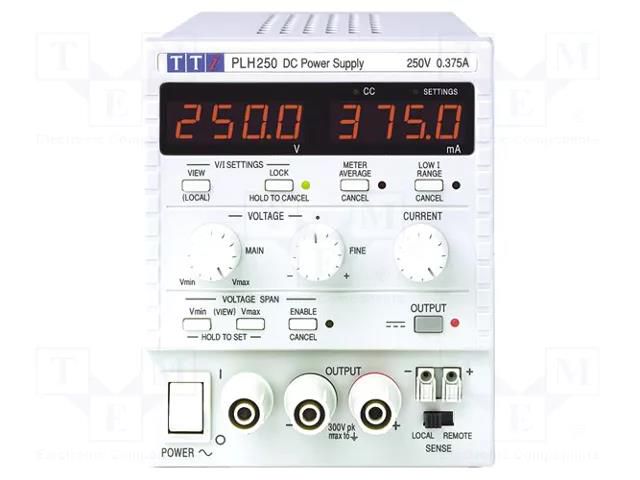 Power supply: laboratory; single-channel,linear; 0÷250VDC; PLH AIM-TTI PLH250