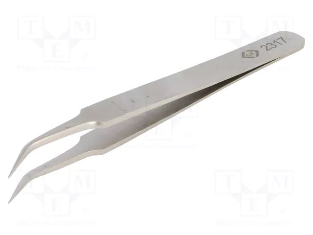 Tweezers; 105mm; for precision works; Blades: narrow,curved C.K CK-2317