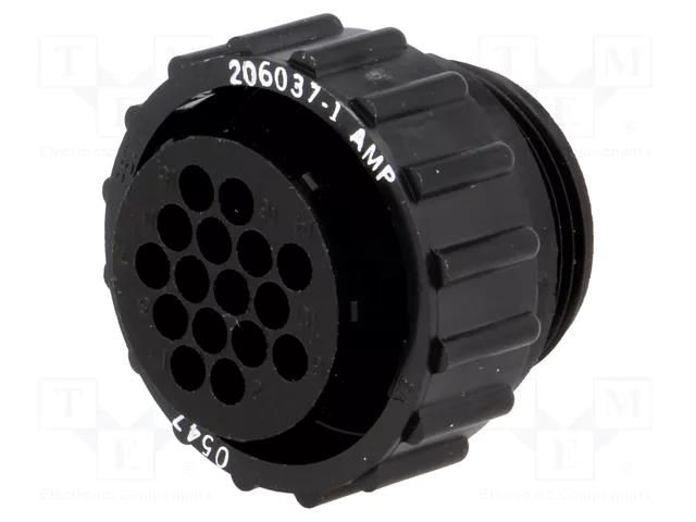 Connector: circular; plug; female; PIN: 16; w/o contacts; for cable TE Connectivity CPC-206037-1