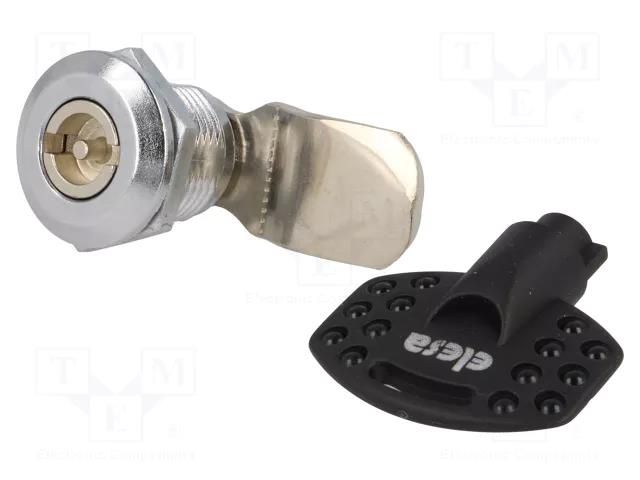 Lock; zinc alloy; 16mm; nickel; Actuator material: steel ELESA+GANTER CQ/A-M22X1.5-45-16