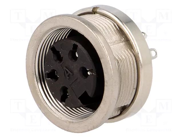 Connector: M16; socket; female; PIN: 5; 5A; 300V; C091D; soldering AMPHENOL C091-31N0051002