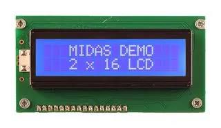 LCD DISPLAY, COB, 16 X 2, BLUE STN, 3.3V MC21605A6W-BNMLW3.3-V2