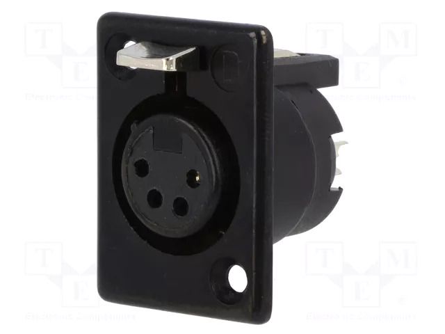 Connector: XLR; socket; female; 10A; 50V; PIN: 4; straight; soldering DELTRON 710-0400