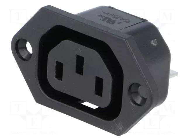Connector: AC supply; socket; female; 10A; 250VAC; C13 (F),V-lock SCHURTER 6600.3300.21
