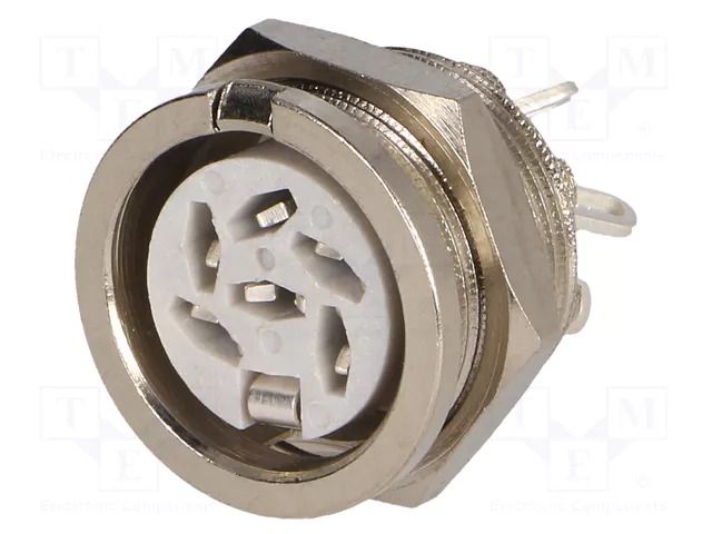 Connector: DIN; socket; female; PIN: 6; 240°; soldering; 34V; 2A; 10mΩ DELTRON 650-0600
