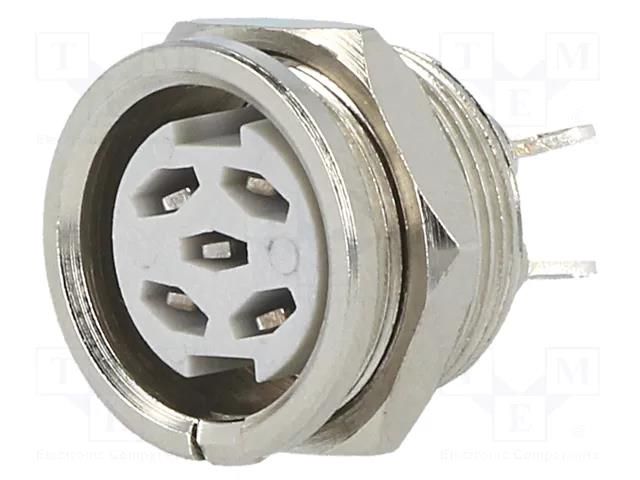 Connector: DIN; socket; female; PIN: 5; 360°; soldering; 34V; 2A; 10mΩ DELTRON 650-0520