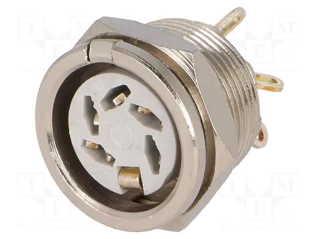 Connector: DIN; socket; female; PIN: 5; 240°; soldering; 34V; 2A; 10mΩ DELTRON 650-0510