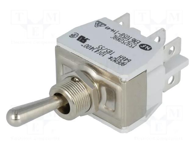 Switch: toggle; Pos: 2; DPDT; ON-ON; 15A/250VAC; 15A/12VDC; 600H APEM 646H-2