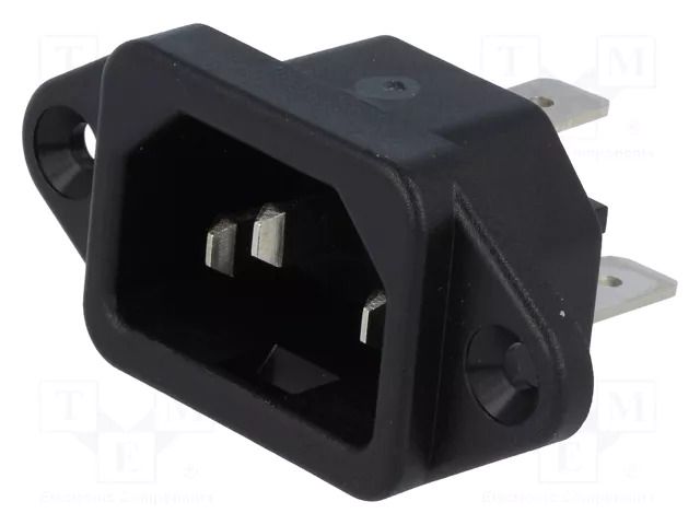 Connector: AC supply; socket; male; 10A; 250VAC; C14 (E),V-lock SCHURTER 6162.0159