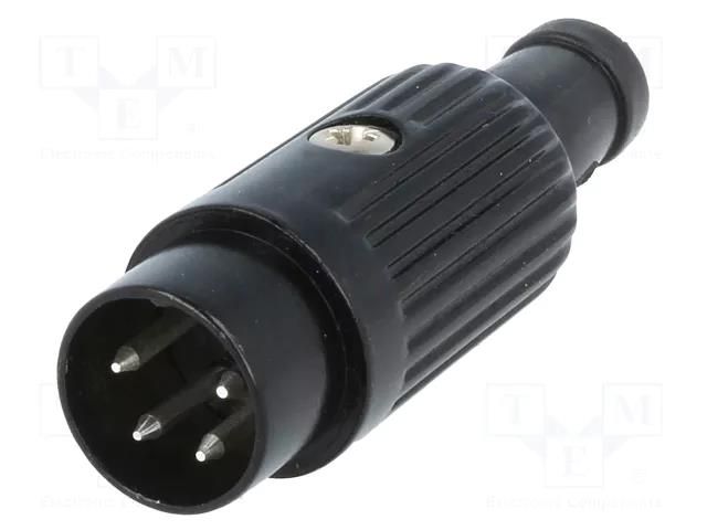 Connector: DIN; plug; male; PIN: 4; 216°; straight; for cable; 34V; 2A DELTRON 611-0400