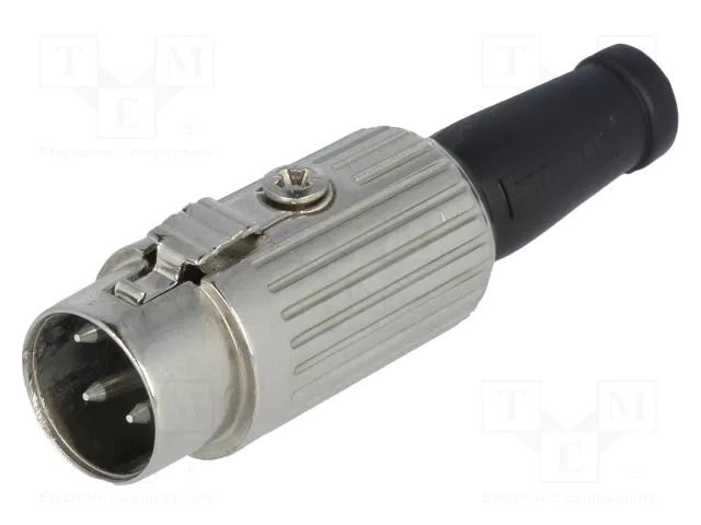 Connector: DIN; plug; male; PIN: 4; 216°; straight; for cable; 34V; 2A DELTRON 590-0400