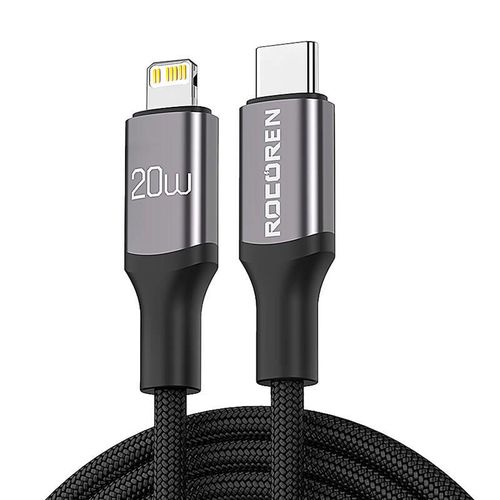 Fast Charging cable Rocoren USB-C to Lightning Retro Series 2m (grey), Rocoren RCPBCL-RTB0G