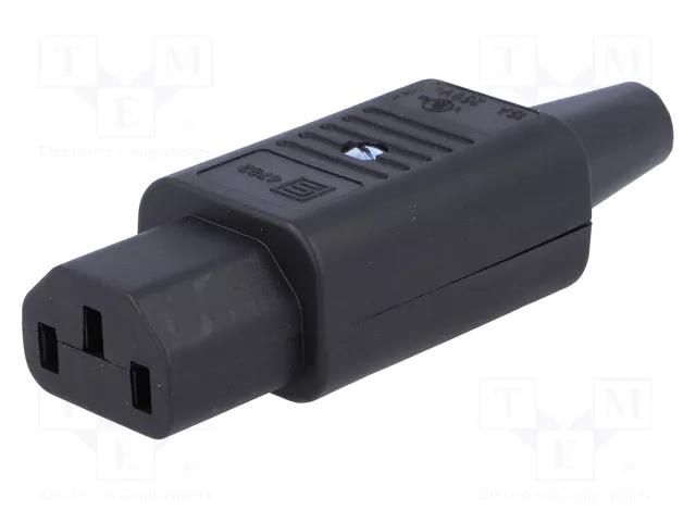 Connector: AC supply; plug; female; 10A; 250VAC; C13 (F); IEC 60320 SCHURTER 4782.0100