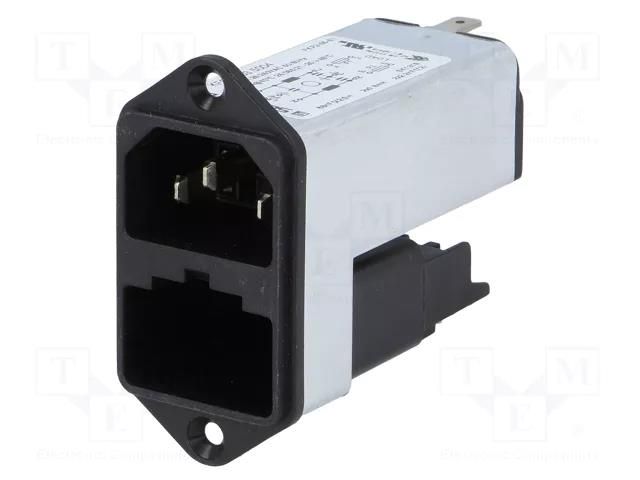 Connector: AC supply; socket; male; 6A; 250VAC; C14 (E); KFC SCHURTER 4303.5004