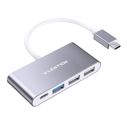 Lention 4in1 Hub USB-C to USB 3.0 + 2x USB 2.0 + USB-C (gray), Lention CB-TP-C13-GRYNA2