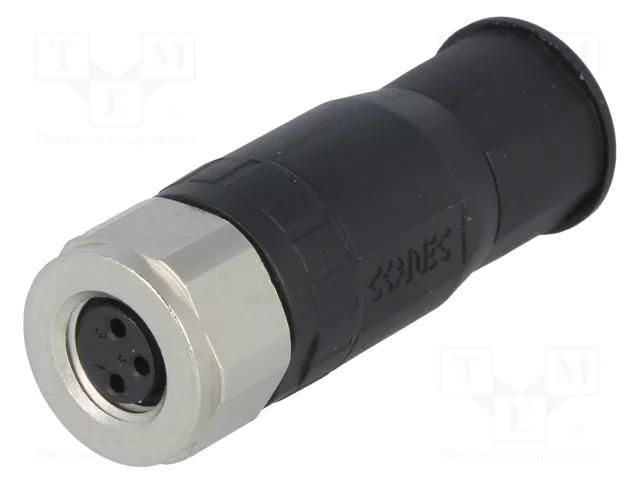 Connector: M8; female; PIN: 3; straight; for cable; plug; IP67 CONEC 42-00010