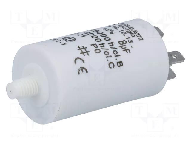 Capacitor: polypropylene; motors, run; 8uF; 425VAC; Ø32x55mm; ±5% DUCATI ENERGIA 4.16.10.13.64